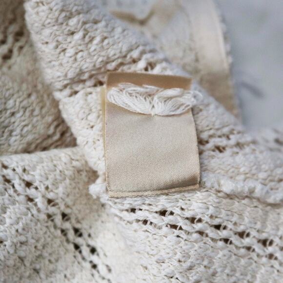 Anthropologie Size S Sleeveless Knit Tunic Fringe Hem Cream - Picture 11 of 12